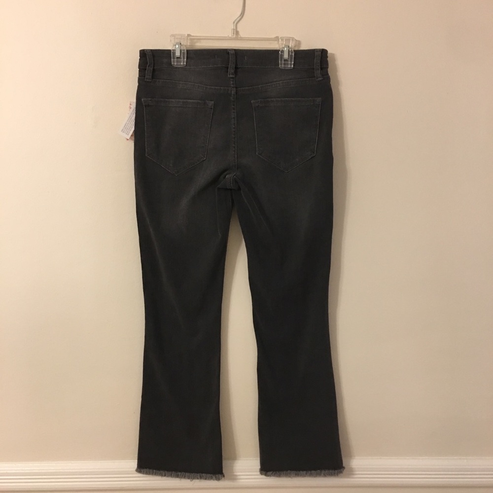 Free People | Black Straight Crop Jeans Fray Hem - Picture 7 of 8